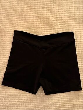 Black V-Waist Active/Dance Shorts